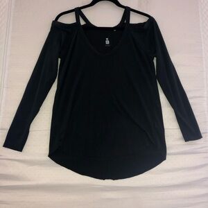 ME TO WE Women's Black Cold Shoulder Top